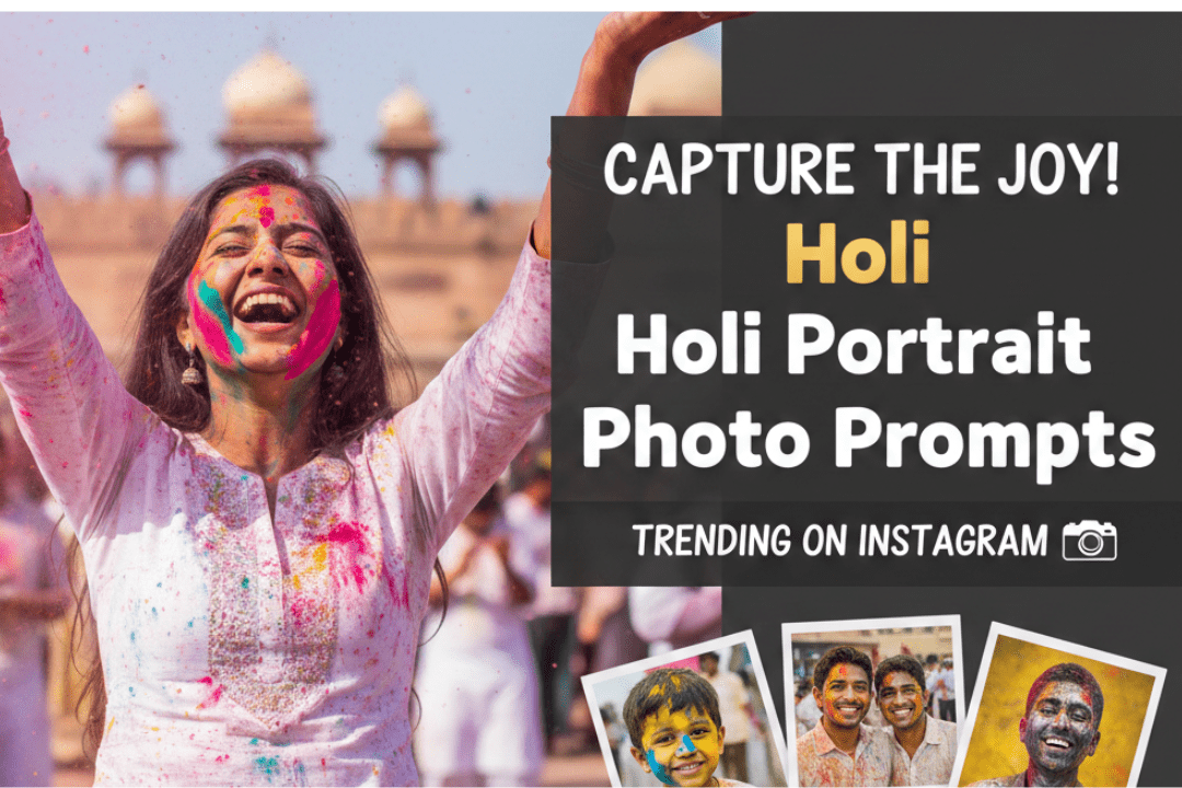 Holi Portrait Photo Prompts Trending on Instagram