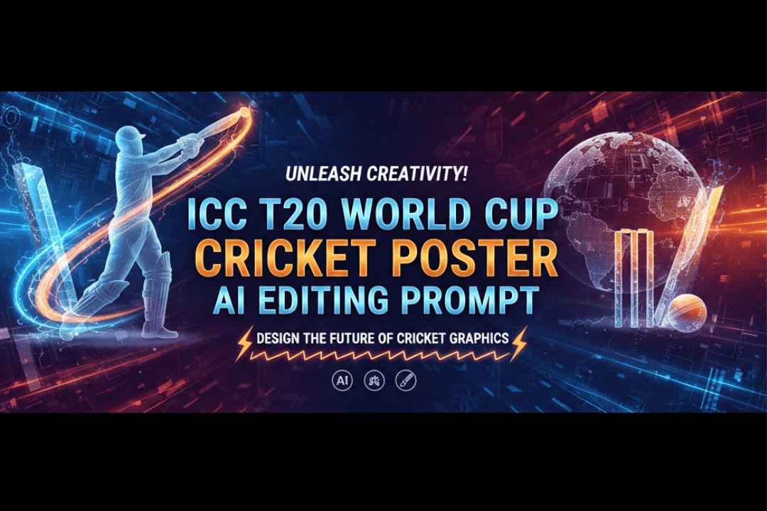 ICC T20 World Cup Cricket Poster AI Editing Prompt
