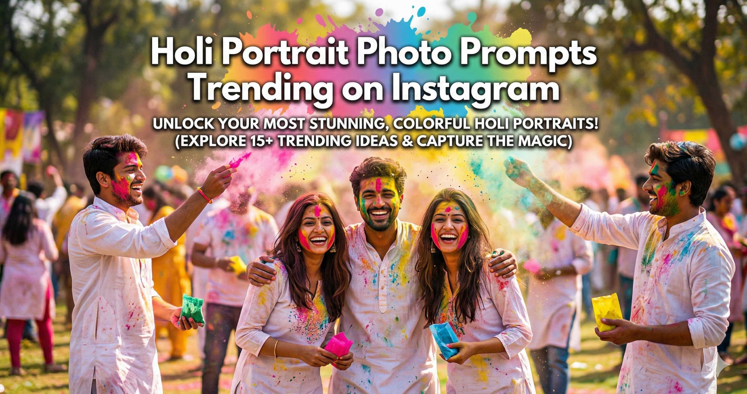 Holi Portrait Photo Prompts Trending